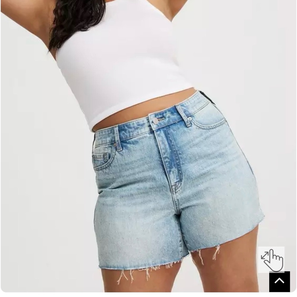 Torrid Rhinestone Denim Shorts